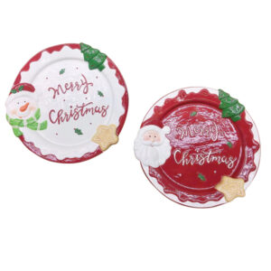 Διακοσμητική στρογγυλή πιατέλα merry Christmas
