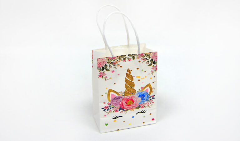 Μικρή τσάντα στριφτό χεράκι μονόκερος λουλούδια