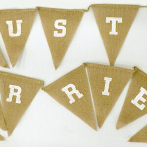 Σημαιάκια λινάτσα Just Married