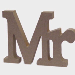 Ξύλινο Mr & Mrs, γράμματα MR MDF