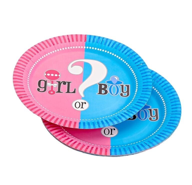 Πιάτα χάρτινα Gender Reveal ''Girl or Boy?'' σετ 10 τεμαχίων