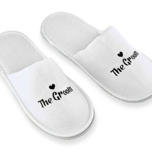 Παντόφλες γαμπρού σε λευκό χρώμα ''the Groom'' One Size