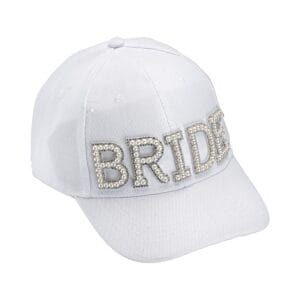 Καπέλο νύφης ''Bride'' λευκό με πέρλες One Size