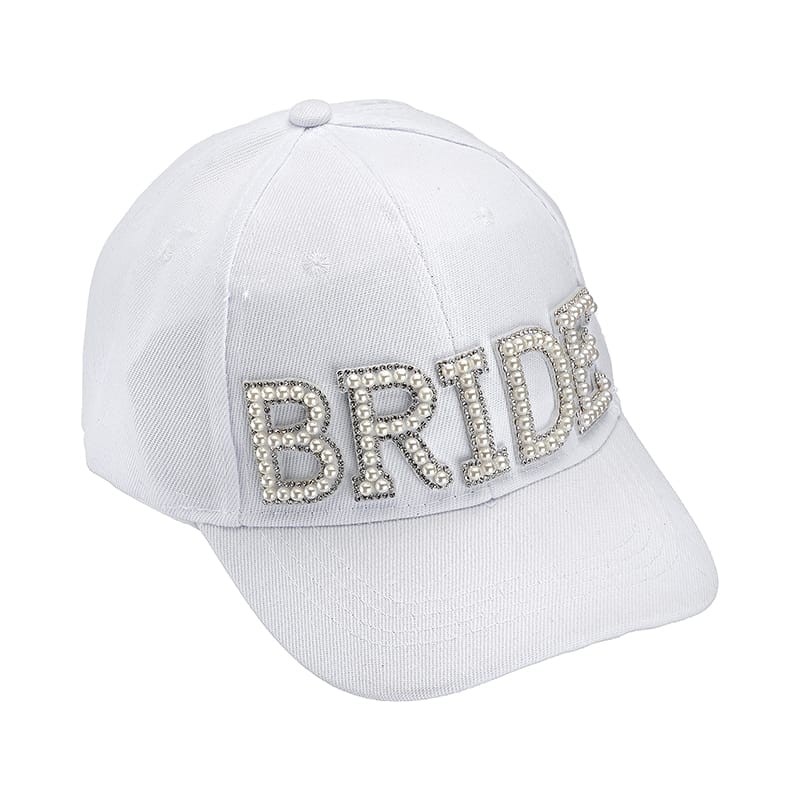175-5036 Καπέλο νύφης ''Bride'' λευκό με πέρλες One Size