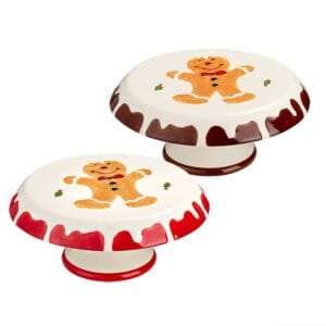 Κεραμική χριστουγεννιάτικη τουρτιέρα Gingerbread (σε 2 διαφορετικά χρώματα)