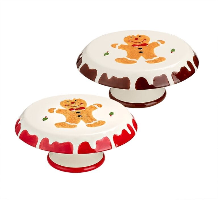 Κεραμική χριστουγεννιάτικη τουρτιέρα Gingerbread (σε 2 διαφορετικά χρώματα)