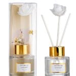 Αρωματικό χώρου χρυσό 50ml με λουλούδι Sticks σε PVC κουτάκι