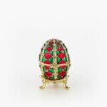 Cloisonne μπιζουτιέρα αυγό τύπου Φαμπερζέ πράσινο κόκκινο