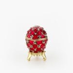 Cloisonne μπιζουτιέρα κόκκινο αυγό τύπου Φαμπερζέ