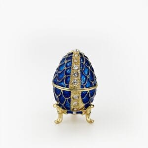 Cloisonne μπιζουτιέρα μπλε αυγό τύπου Φαμπερζέ