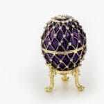 Cloisonne μπιζουτιέρα μωβ αυγό τύπου Φαμπερζέ