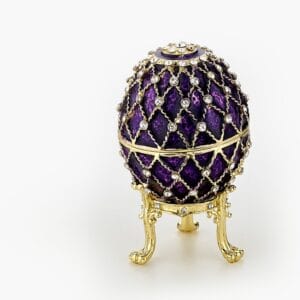 Cloisonne μπιζουτιέρα μωβ αυγό τύπου Φαμπερζέ