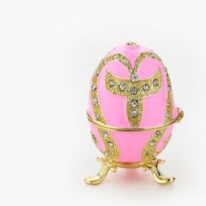 Cloisonne μπιζουτιέρα ροζ αυγό τύπου Φαμπερζέ