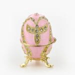 Cloisonne μπιζουτιέρα ροζ αυγό τύπου Φαμπερζέ