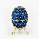 Cloisonne μπιζουτιέρα μπλε αυγό τύπου Φαμπερζέ