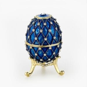 Cloisonne μπιζουτιέρα μπλε αυγό τύπου Φαμπερζέ
