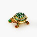 Cloisonne μπιζουτιέρα χελώνα πράσινη πορτοκαλί