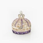 Cloisonne μπιζουτιέρα ασημί στέμμα με μωβ λεπτομέρειες