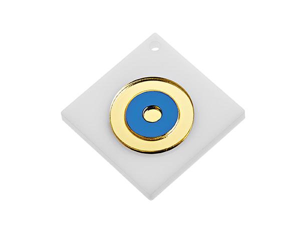 Plexiglass με τετράγωνη λευκή βάση μάτι