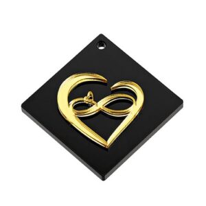 Plexiglass με τετράγωνη μαύρη βάση καρδιά άπειρο
