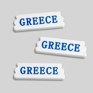 Ξύλινο Logo "Greece" με κυματοειδής άκρες