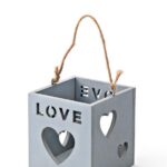 Ξύλινο κηροπήγιο Love γκρι