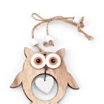 Ξύλινη κουκουβάγια καρδιά