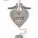 Ξύλινη καρδιά Love γκρι συ/29
