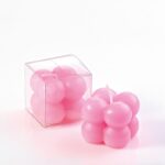 Αρωματικό κερί ροζ Bubble σε PVC κουτάκι