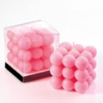 Αρωματικό κερί Bubble ροζ σε PVC κουτάκι