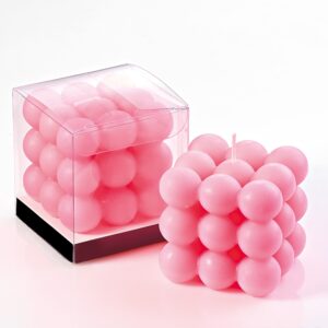 Αρωματικό κερί Bubble ροζ σε PVC κουτάκι