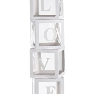 Κουτιά λευκά χάρτινα "Love" το κάθε τεμάχιο σετ 4 τεμαχίων