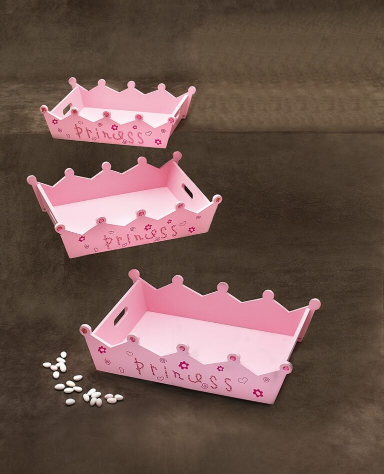 Ξύλινα καλάθια ροζ "Princess" σετ 3 τεμαχίων