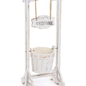 Ξύλινο κασπώ Welcome λευκό