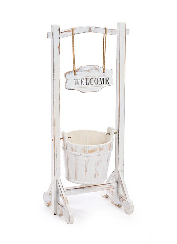 Ξύλινο κασπώ Welcome λευκό
