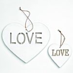 Ξύλινες καρδιές Love σετ 2 τεμαχίων