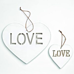 Ξύλινες καρδιές Love σετ 2 τεμαχίων