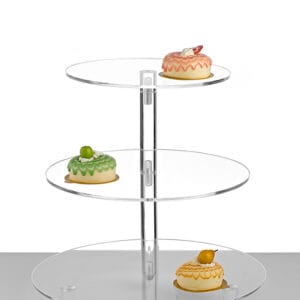 Εταζέρα Plexiglass στρογγυλή 3-επιπέδων ⌀35⌀30⌀