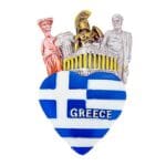Μαγνητάκι καρδιά ελληνική σημαία ''Greece'' με αγάλματά