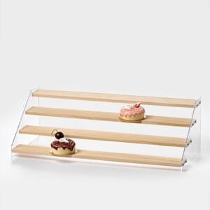 Σταντ προβολής προϊόντων 4-επιπέδων Plexiglass/ξύλο