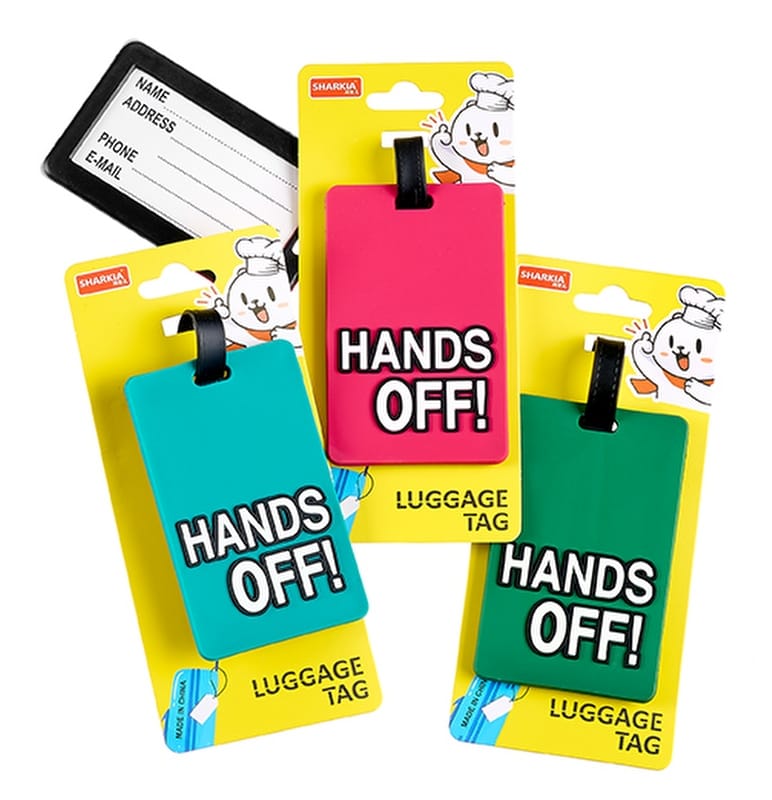 809-70881 Ετικέτα για βαλίτσα ''Hands off!'' σε (σε 3 διαφορετικά χρώματα)