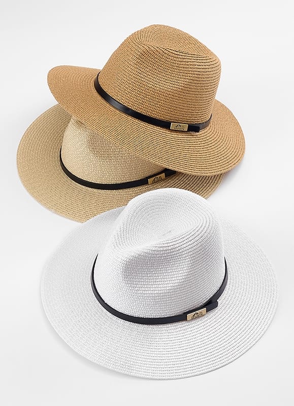 Καπέλο ψάθινο Panama Hat με μαύρη λεπτή ζώνη (σε 3 διαφορετικά χρώματα)