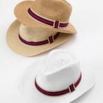 Καπέλο ψάθινο Panama Hat με τρίχρωμη κορδέλα (σε 3 διαφορετικά χρώματα)