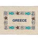 Χαλάκι μπάνιου με άγκυρες αστερίες "Greece"