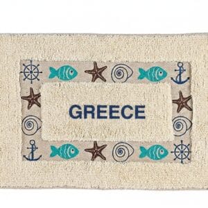 Χαλάκι μπάνιου με άγκυρες αστερίες "Greece"