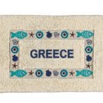 Χαλάκι μπάνιου με ψαράκια μάτια "Greece"