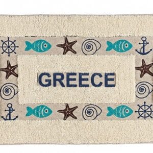 Χαλάκι μπάνιου με άγκυρες αστερίες "Greece"