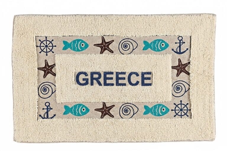 Χαλάκι μπάνιου με άγκυρες αστερίες "Greece"