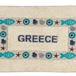 Χαλάκι μπάνιου με ψαράκια μάτια "Greece"