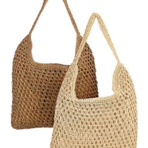Ψάθινη τσάντα Totebag ωμού (σε 2 διαφορετικά χρώματα)
